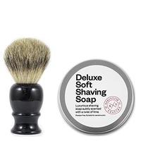 Executive Shaving Best Badger Hair Shaving Brush With Black Resin Handle and 100g Deluxe Soft Shaving Soap Lime Scent