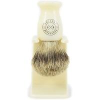 Executive Shaving Super Badger Hair Shaving Brush With Imitation Ivory Handle And Drip Stand