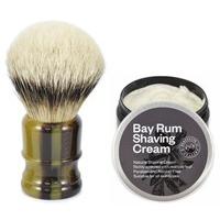 Executive Shaving Big Jock Silvertip Badger Shaving Brush with Faux Horn Handle and Bay Rum Scented Shaving Cream