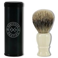 executive shaving mini travel shaving brush with faux ivory handle