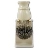 Executive Shaving Best Badger Hair Shaving Brush With Imitation Ivory Handle And Drip Stand