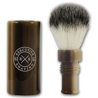 executive shaving synthetic turnback travel shaving brush faux horn