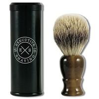 Executive Shaving Mini Travel Shaving Brush With Faux Horn Handle