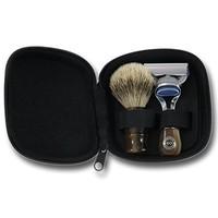 Executive Shaving Fusion Travel Shaving Set With Faux Horn Handles