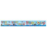 expression factory shiny foil banner happy birthday pirates
