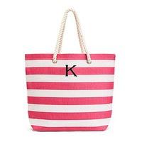 Extra Large Wide Stripe Cabana Tote - Pink