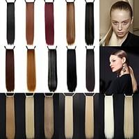 excellent quality synthetic 24 inch long straight ribbon ponytail hair ...