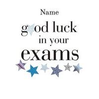 exam stars personalised good luck cards