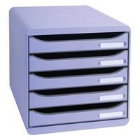 exacompta classic big box plus 5 drawer set plastic a4 purple