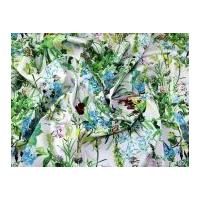 exotic floral print jardin stretch cotton sateen dress fabric green mu ...