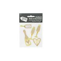 Express Yourself DIY Gold Champagne and Hearts Handmade Stick on Decorations