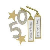 Express Yourself Handmade Stick on Gold 50th Birthday Celebration Decorations