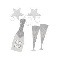 Express Yourself Handmade Stick on Silver Champagne Celebration Decorations