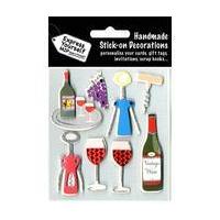 express yourself red red wine stick on card toppers 8 pack