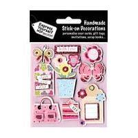 express yourself flowers and butterflies stick on card toppers 9 pack