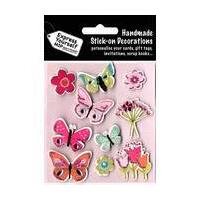 Express Yourself Flowers and Butterflies Stick-On Card Toppers 10 Pack