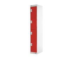 Express Standard Locker Four Compartments Red 300mm Deep MC00147