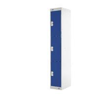 Express Standard Locker 3 Door W300xD450xH1800mm Light GreyBlue