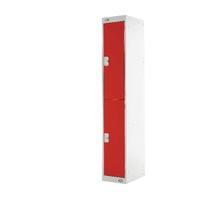 express standard locker two compartments red 450mm deep mc00156