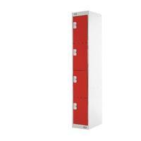 Express Standard Locker Four Compartments Red 450mm Deep MC00162