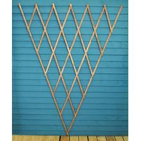 expanding riveted wooden fan trellis in tan 180cm x 90cm by gardman