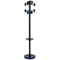 Extra Value Tubular Steel Black Coat Stand with 8 Pegs