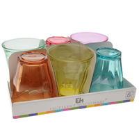 excellent houseware 6 pack of coloured glasses