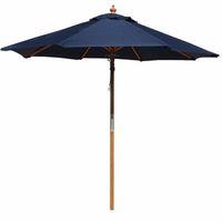 exogarden skia premium hardwood 21m round navy blue parasol