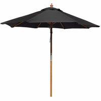 exogarden skia premium hardwood 21m round black parasol