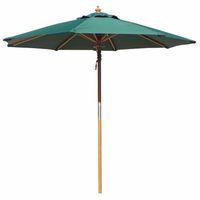 exogarden skia premium hardwood 21m round green parasol