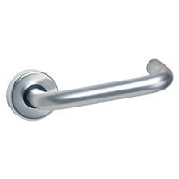 Extended DDA Lever on Round Rose Door Handle Set Satin Anodised