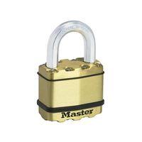 excell brass finish 50mm padlock 4 pin 64mm shackle