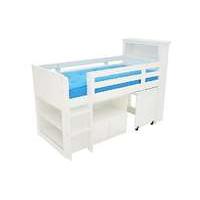 Explorer Mid Sleeper Bed with Desk, Cupboard and Bookcase