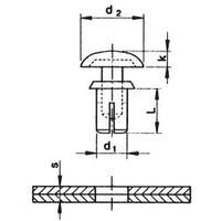 Expanding rivet Hole Ø 5 mm Black PB Fastener 409552 1 pc(s)