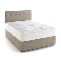 Extra Memory Comfort 1400 Mattress And 0 Drawer Platform Top Divan Set - Taupe - Small Double