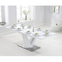 ex display harmony 160cm extending white high gloss dining table