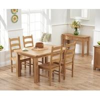Ex-Display Somerset 130cm Oak Dining Table with Vermont 4 TIMBER Chairs