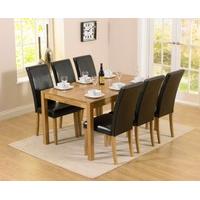 Ex-Display Oxford 150cm Solid Oak Dining Table & 4 Black Albany Chairs