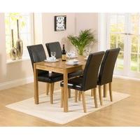 Ex-Display Oxford 120cm Solid Oak Dining Table with 4 BLACK Albany Chairs