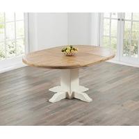 Ex-display Torino Oak & Cream Extending Pedestal Dining Table