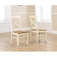 ex display set of 4 cavendish solid oak and cream dining chairs