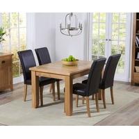 Ex-display Yateley 130cm Oak Extending Dining Table with 6 GREY Albany Chairs