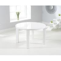 ex display atlanta 120cm round white high gloss dining table