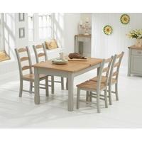 Ex-Display Somerset 130cm Oak and Grey Extending Dining Table with FOUR Somerset Chairs