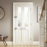 Extreme Weather Colonial White Door - Opaque Glass