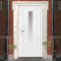 Extreme Weather Tigris White Glazed Door - Clear Glass