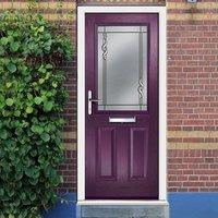 Exterior Virtuoso Crafton Crystalline Composite Door, shown in Plum