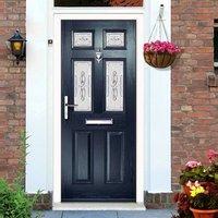 External Virtuoso Carlton Four Modena Composite Door, Shown in Blue