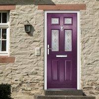 External Virtuoso Carlton Four Savona Composite Door, Shown in Plum