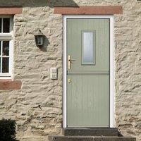 External Virtuoso Stable A2 Glazed Composite Door, Shown in Olive